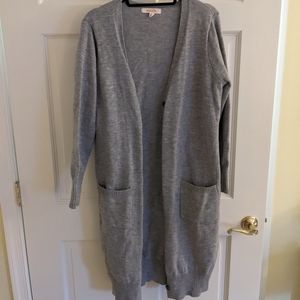 Gray cardigan sweater